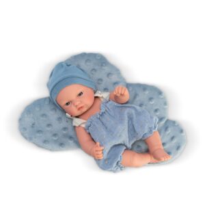 gordi doll with blue romper and blue cloud cushion