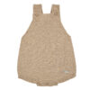 garter stitch baby romper camel