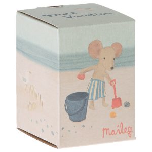 maileg beach set toy shovel, bucket and shells