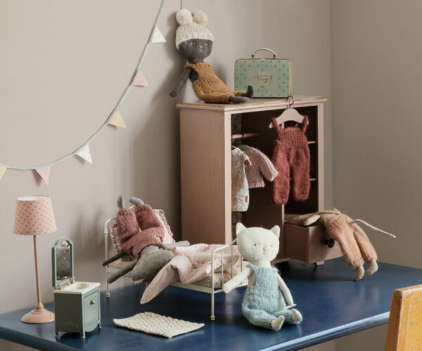 maileg sink dresser with mirror toy dark mint