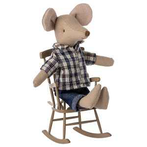 maileg rocking chair mouse light brown