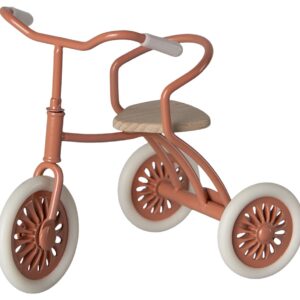 maileg tricycle toy and garage box coral