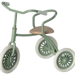 maileg tricycle toy and garage box green