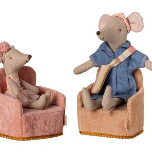 maileg folding chair mouse rose