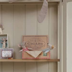 maileg mum and dad mice in cigarbox