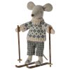 maileg winter mouse with ski set dad