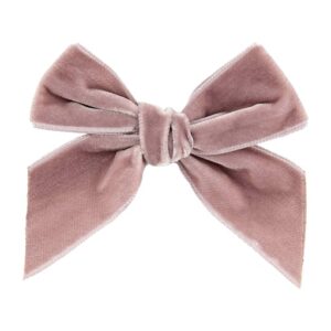 velvet bow hair clip rosy brown