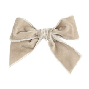 velvet bow hair clip linen