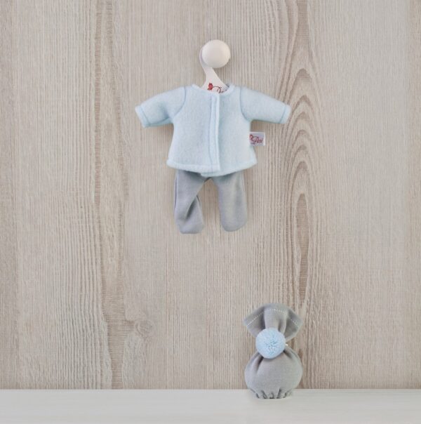 clothes for bomboncin set with grey and blue pants