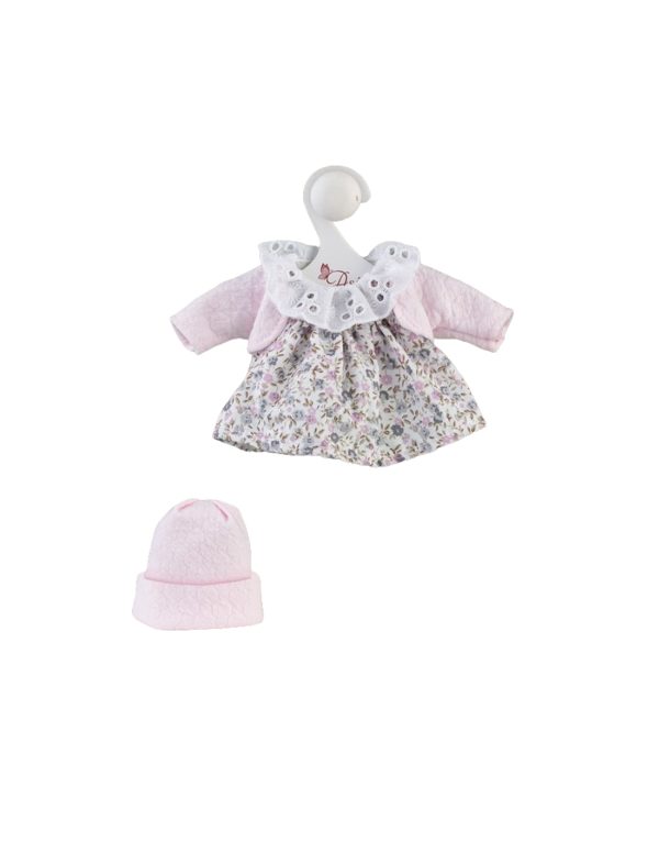 baby doll dress gray flowers with pink jacket