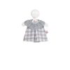 baby doll dress gray checkered gauze neck