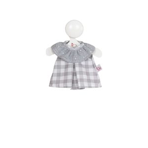 baby doll dress gray checkered gauze neck