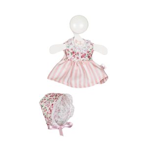 baby doll dress rose flower and pink stripe