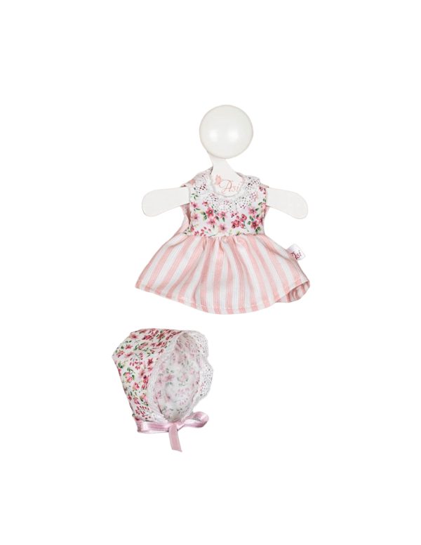 baby doll dress rose flower and pink stripe