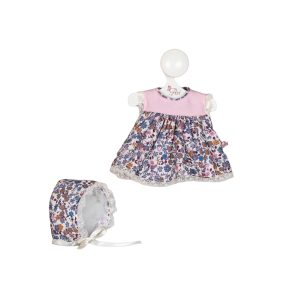 gordi doll dress blue flowers with pink front 28cm