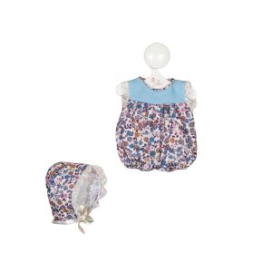 gordi doll romper with flowers and blue front 28cm