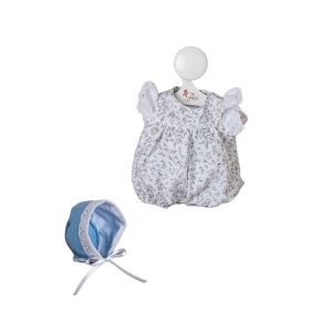 gordi doll romper floral with blue hood 28cm