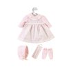 lea doll dress pink knit fabric with mask