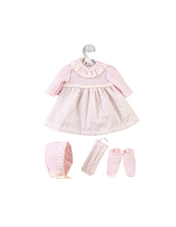 lea doll dress pink knit fabric with mask