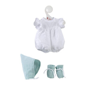 clothes for alex white romper with mint green hat and boots 36cm