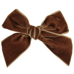 velvet bow hair clip toffee