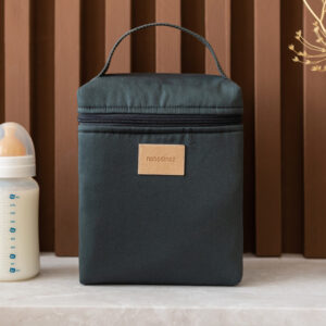 baby bottle and lunch bag carbon blue look