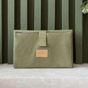 baby on the go waterproof changing pad olive green look1