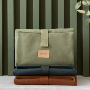 baby on the go waterproof changing pad olive green look2