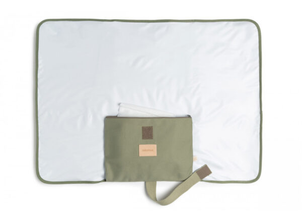 baby on the go waterproof changing pad olive green look3