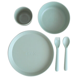bamboo toddler´s tableware set limited edition cink x gks moss green