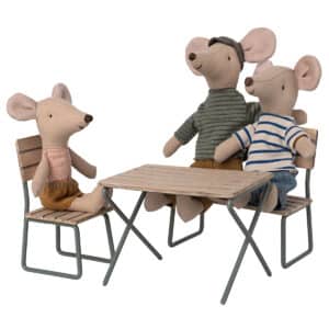 maileg garden set for mouse table with chair and bench toy
