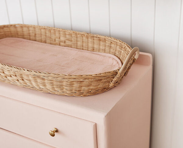 Reva Changing Basket Organic Cotton Insert-Rose - Image 2