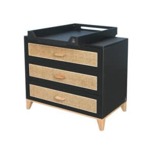 nami evolutive baby bed+chest of drawers+nursing box onyx