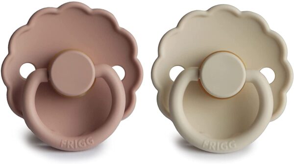 daisy natural rubber baby pacifier blush and cream