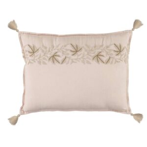 embroidered padded cushion ivy pink