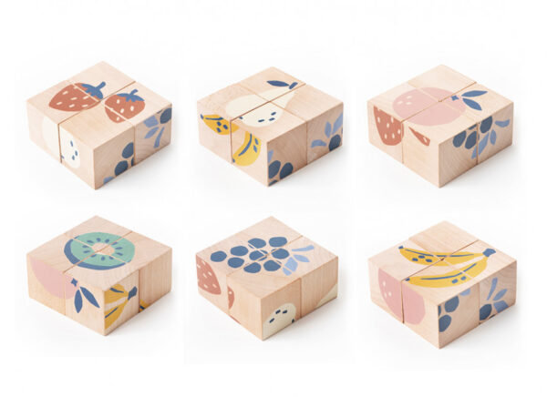 fruits wooden cubes