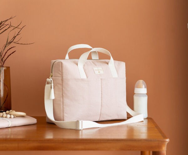 gala waterproof changing bag misty pink look