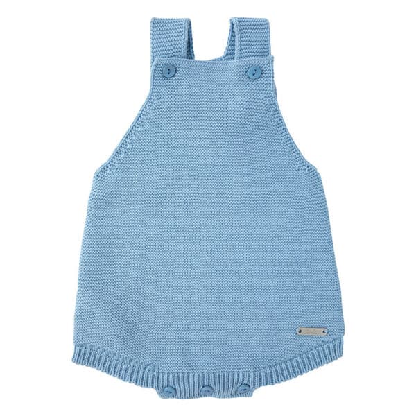 garter stitch baby romper bluish