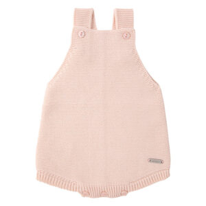 garter stitch baby romper nude