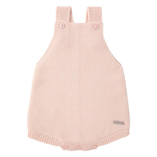 garter stitch baby romper nude