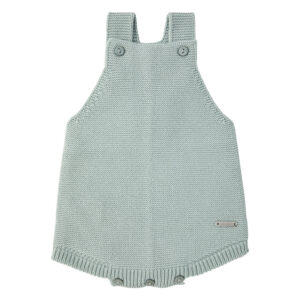 garter stitch baby romper sea mist brume