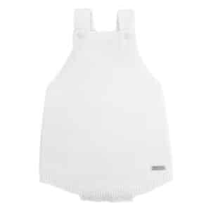 garter stitch baby romper white