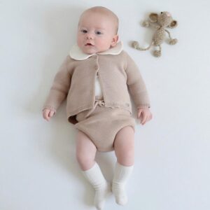 garter stitch culotte with cord old rose