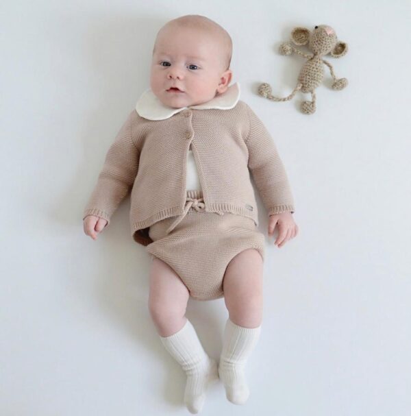 garter stitch culotte with cord old rose