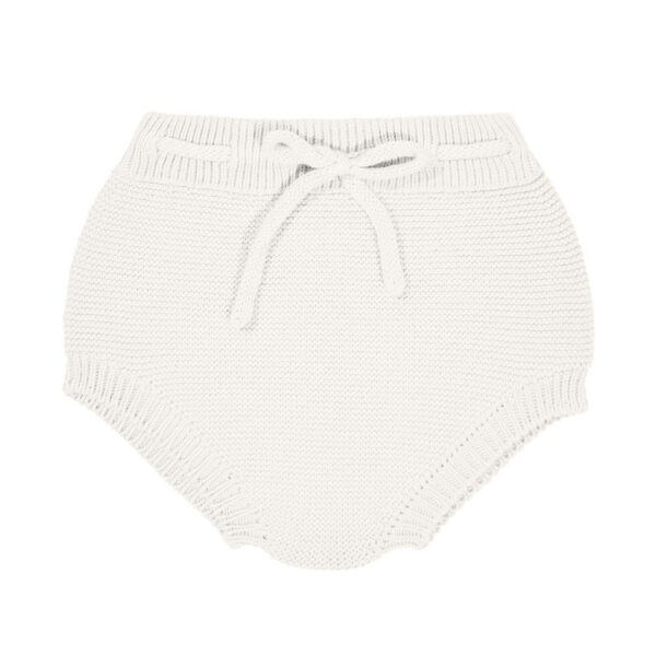 garter stitch culotte with cord cream