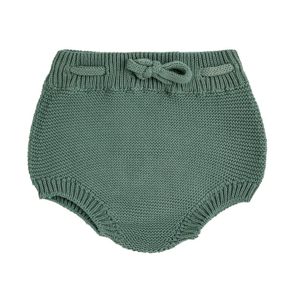 garter stitch culotte with cord lichen green