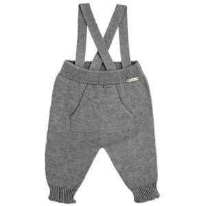 garter stitch trouser with suspender light grey