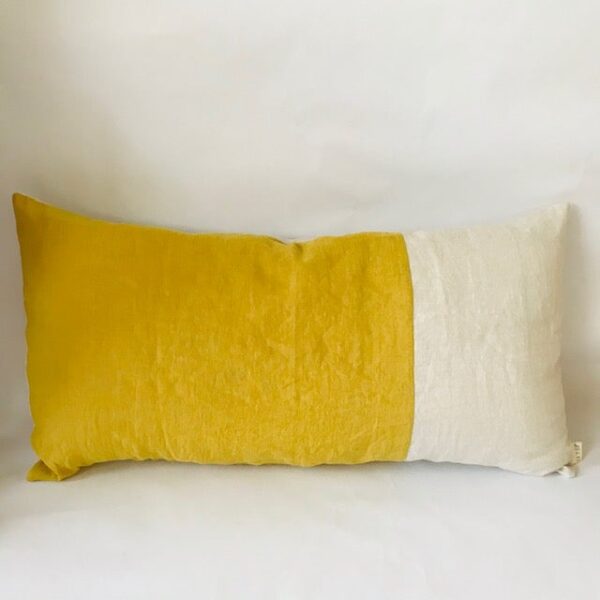 Ilayela Linen Pillowcase - Lemon Ivory