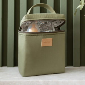 insulated baby bottle and lunch bag olive green look2