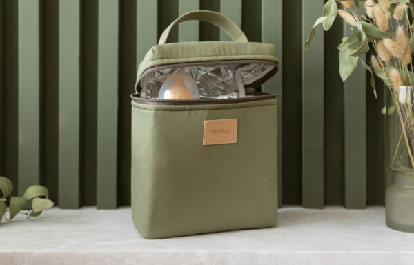 insulated baby bottle and lunch bag olive green look2